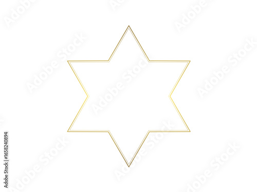 シンプルで綺麗なゴールドの星型フレームイラスト