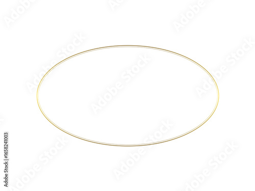 シンプルで綺麗なゴールドの楕円形フレームイラスト