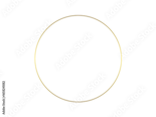 シンプルで綺麗なゴールドの丸い円形フレームイラスト