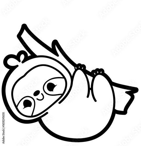 cute cartoon hanging on a brench sloth -layered cut file -