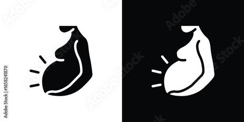 Pregnant Woman Icon, Isolated on White Background