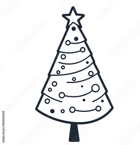 minimal christmas tree decor - layered cut file - winter sticker