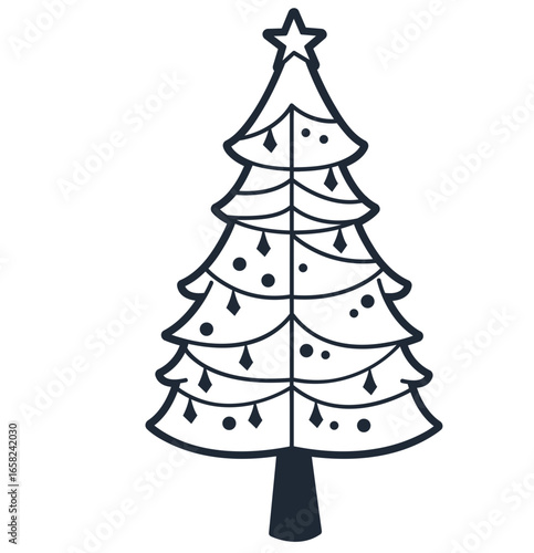 minimal christmas tree decor - layered cut file - winter sticker