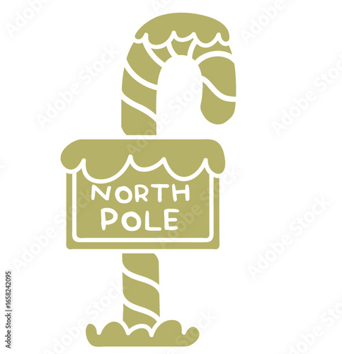 north pole sign - layered cut file - christmas ornament