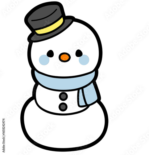 simple cartoon winter snowman - layered cut file -