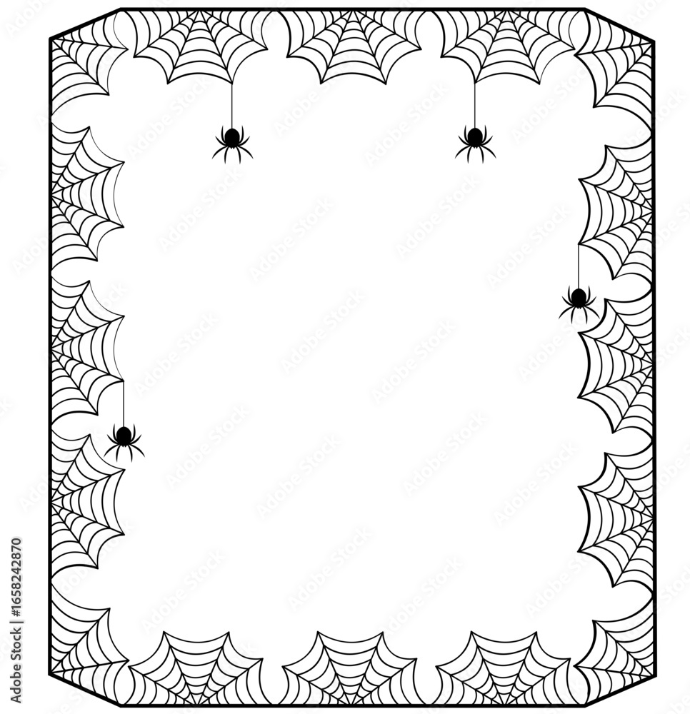 Obraz premium simple halloween spider frame spooky - layered cut file -