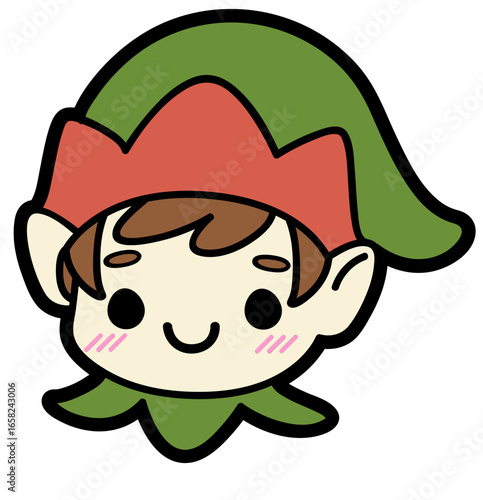 cute santa elf face - layered cut file - christmas sticker