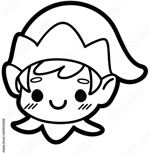 cute santa elf face - layered cut file - christmas sticker