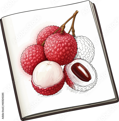 Conceptual Art Sketch Style A Still Life of Lychees