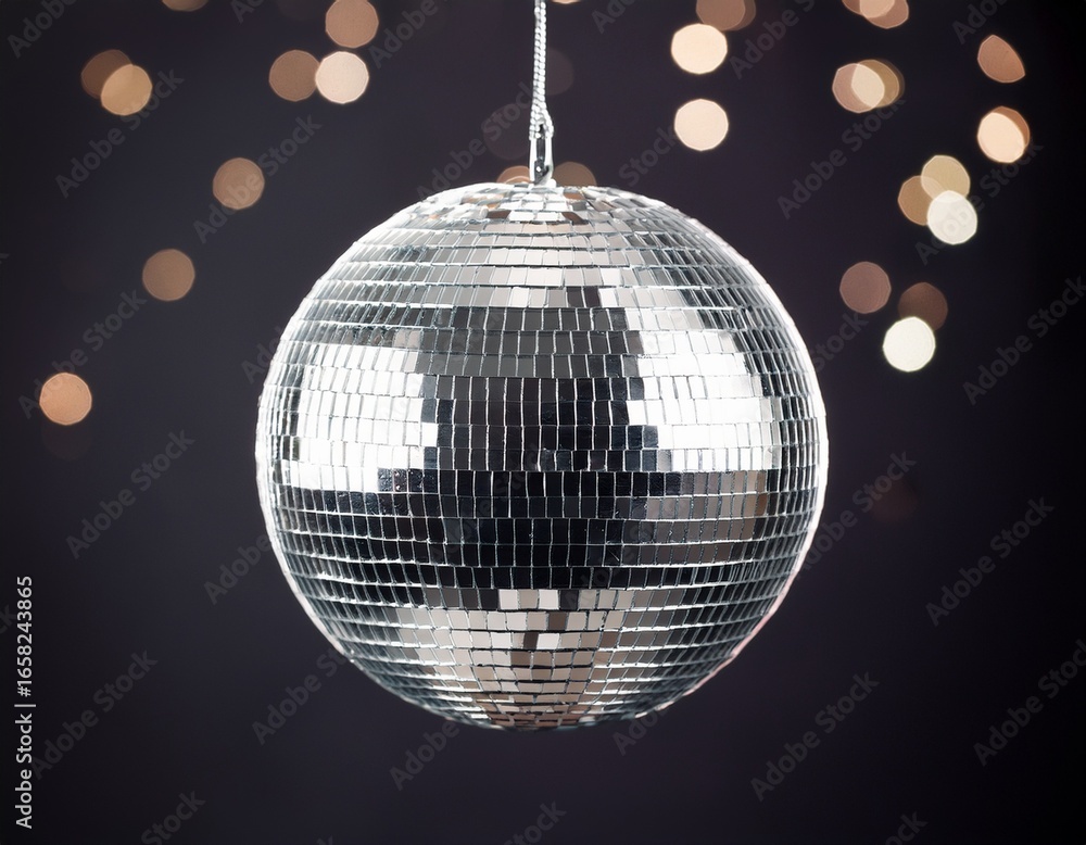 Obraz premium a silver disco ball from a string
