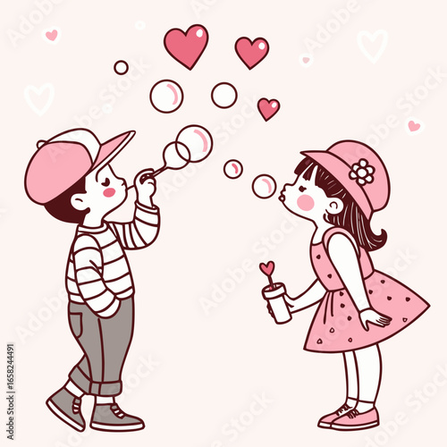 Cute Couple Love Illustrations in Flat Cartoon Style – Romantic Moments, Relationships, and Valentine’s Day Concept