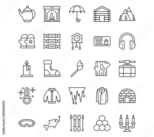 Winter Line Icons