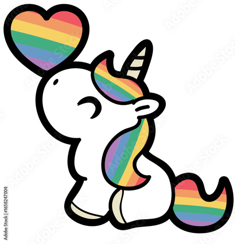cute lgbtq pride unicorn - layered cut file -