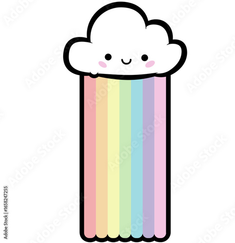simple cloud and rainbow bookmark - layered cut file - book lover clip art