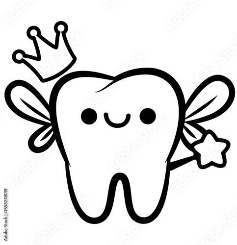 cute chibi tooth fairy - layered cut file -