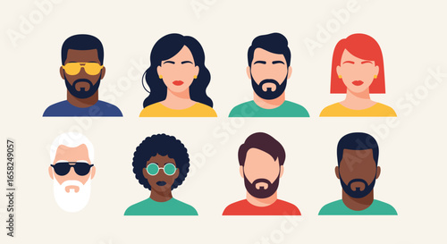 Diverse group of people portraits representing modern society and inclusivity in business and life