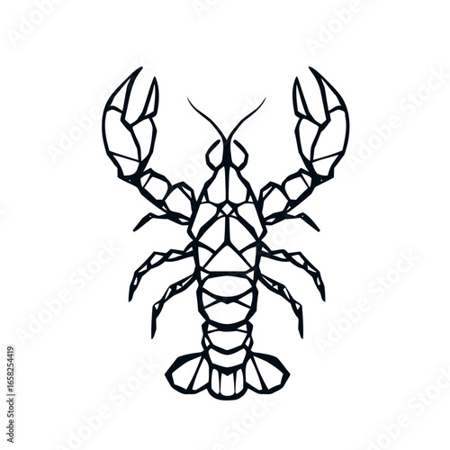 Black cartoon vector illustration of a scorpion arachnid silhouette isolated on white background