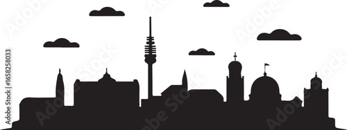 Heidelberg Skyline Silhouette Vector on White Background