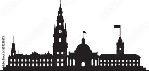 Karlsruhe Skyline Silhouette Vector on White Background