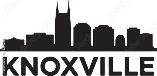 Knoxville Skyline Silhouette Vector on White Background