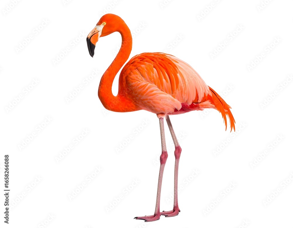 Fototapeta premium Vibrant pink flamingo profile