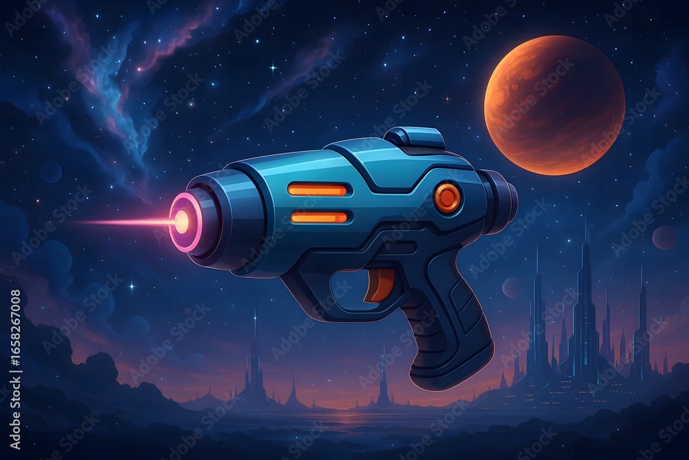 Naklejka premium Futuristic Sci-Fi Laser Gun