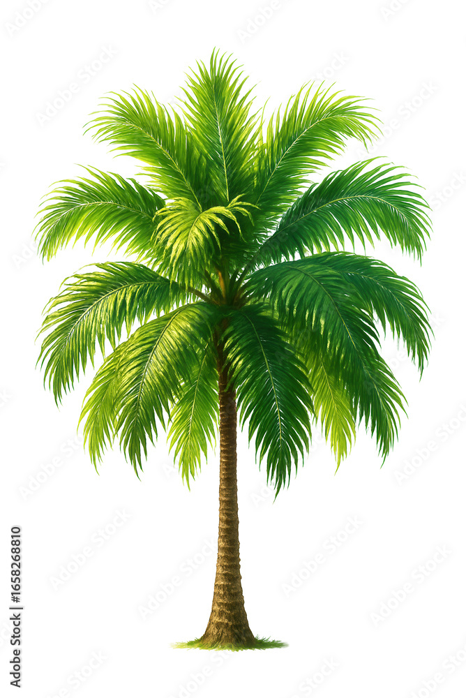 Fototapeta premium Green palm tree with summer foliage.