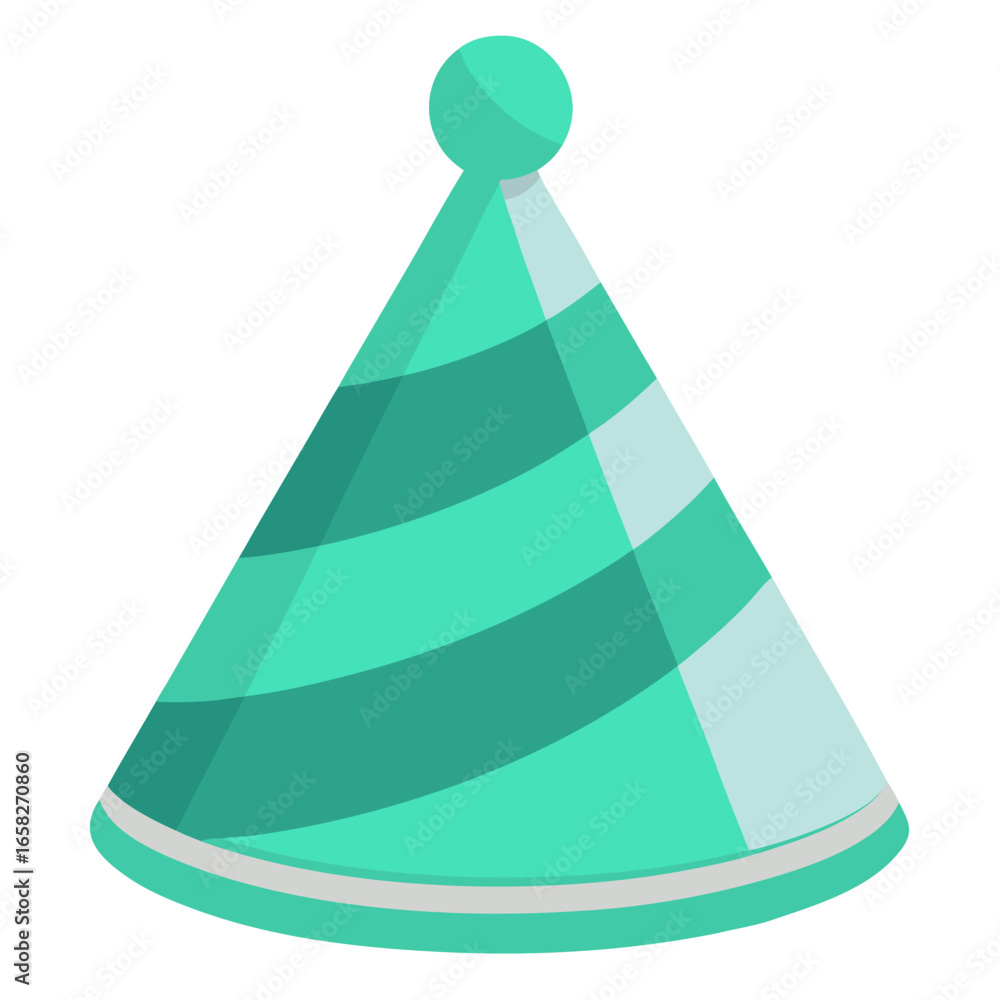 Mint green party hat with glitter accents vector design Mint green party hat with glitter accents vector design