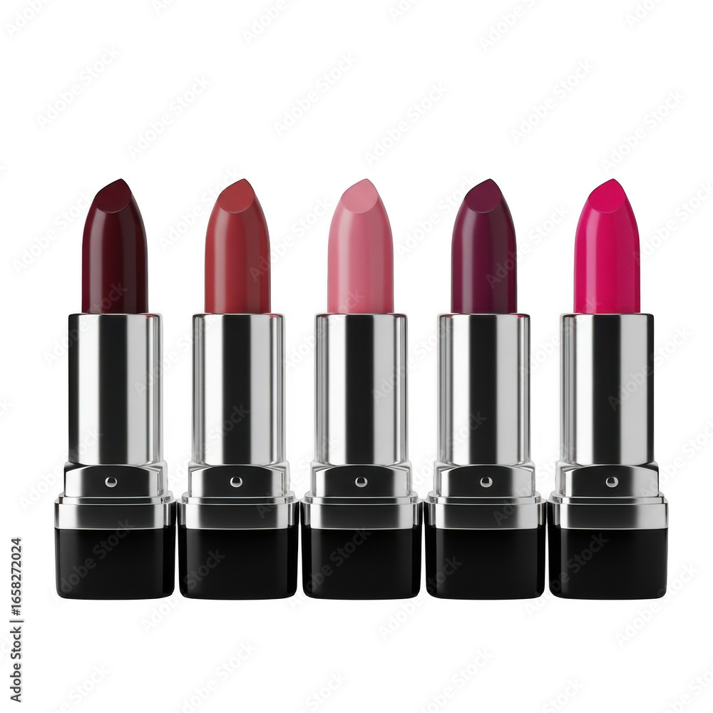 Fototapeta premium Collection of lipsticks isolated on transparent background transparent background