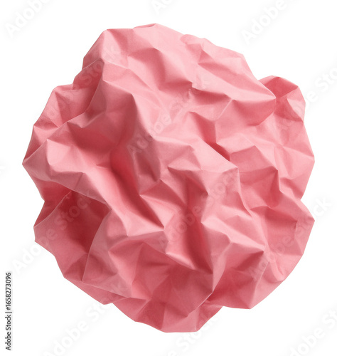 Pink crumpled paper.