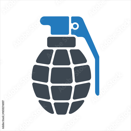 Hand grenade icon. Vector and glyph