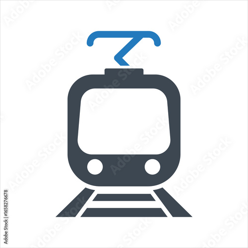 Electric train icon. Light rail or light rail transit icon