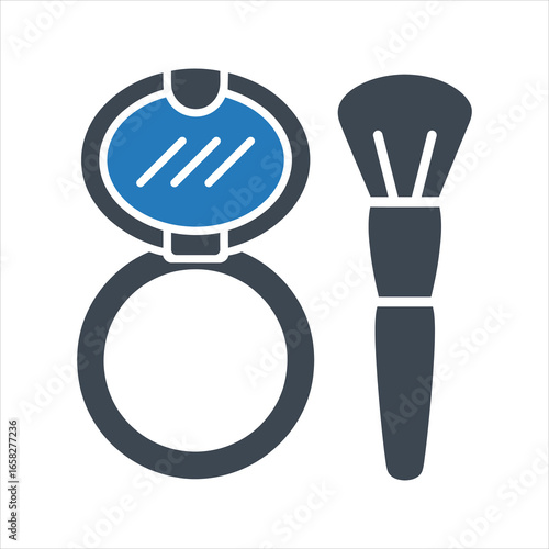 Makeup kit icon. Cosmetic box icon
