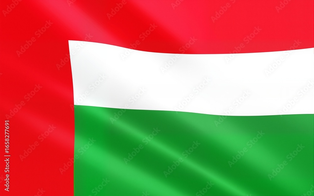 Fototapeta premium Oman waving ribbon flag for independence day banner background design with blank space area. High quality