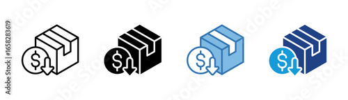Cash On Delivery icon set multiple style collection