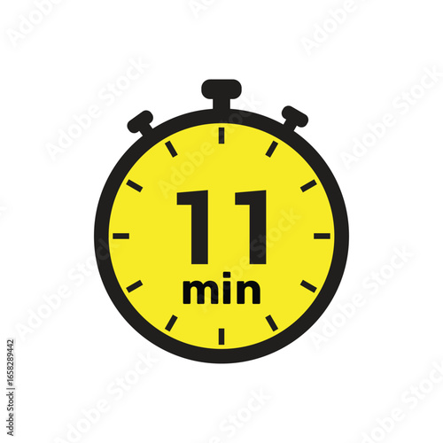 11 min clock icon vector number design illustration