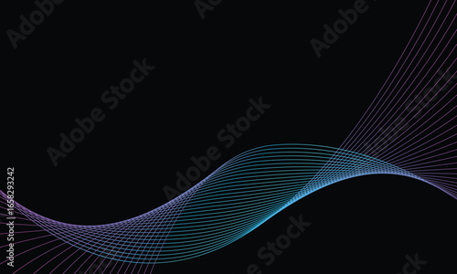 Abstract flowing line digital technology, smooth particle wave, big data techno design concept background wallpaper, vector eps