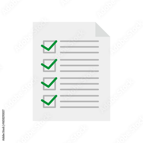 シンプルなチェックリストアイコン：業務管理・タスク完了 - Simple Checklist Icon: Task Management and Completion