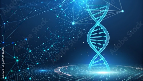 dna strand on blue background