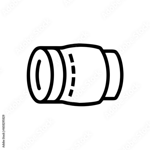 Camera Lens Icon Vector Illustration of a Photographic Lens