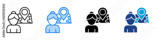 traveler icon set multiple style collection