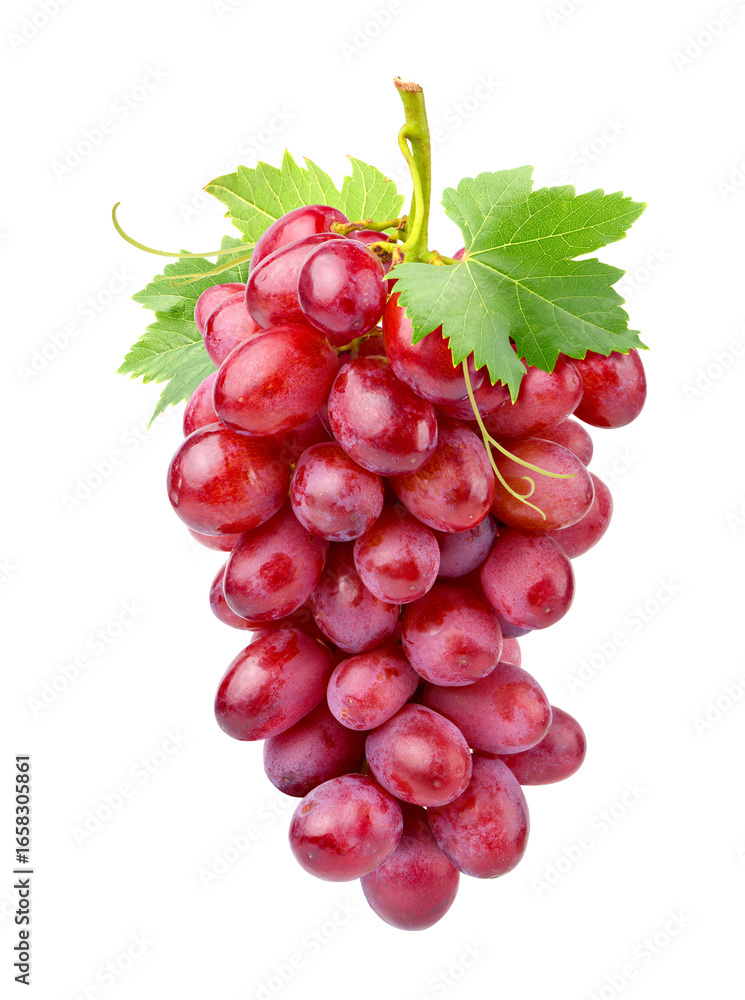 Fototapeta premium Red grape isolated on white.