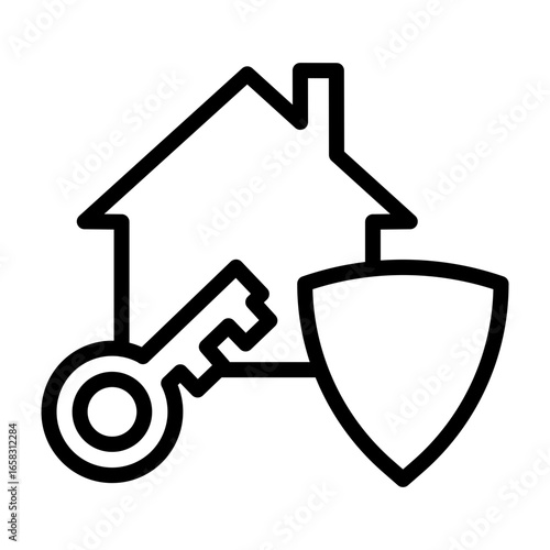 Renters Insurance Vector Line Icon Design