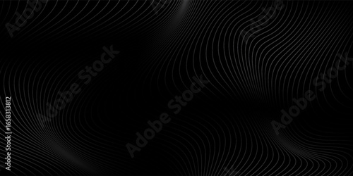 Black mesh abstract background design. Modern wavy line pattern in monochrome colors simple modern