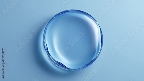 Wallpaper Mural Circular clear liquid dome on a light blue surface, detailed ripples visible Torontodigital.ca