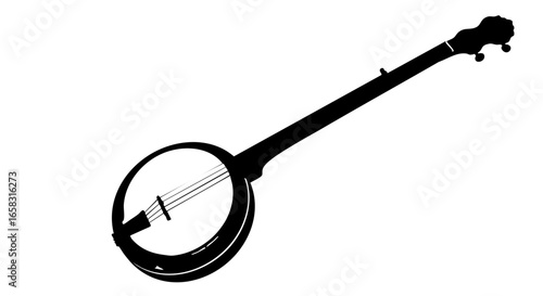 A Simple image of a Banjo musical instrument.