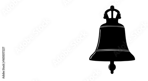 A single bell silhouette, poised and ready to ring, evoking a sense of anticipation.
