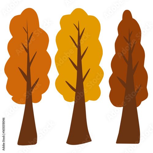 Autumn trees vector illustration