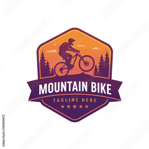 mountain bike design logo symbol vector
