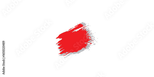 Abstract Red Brushstroke Circle Design.